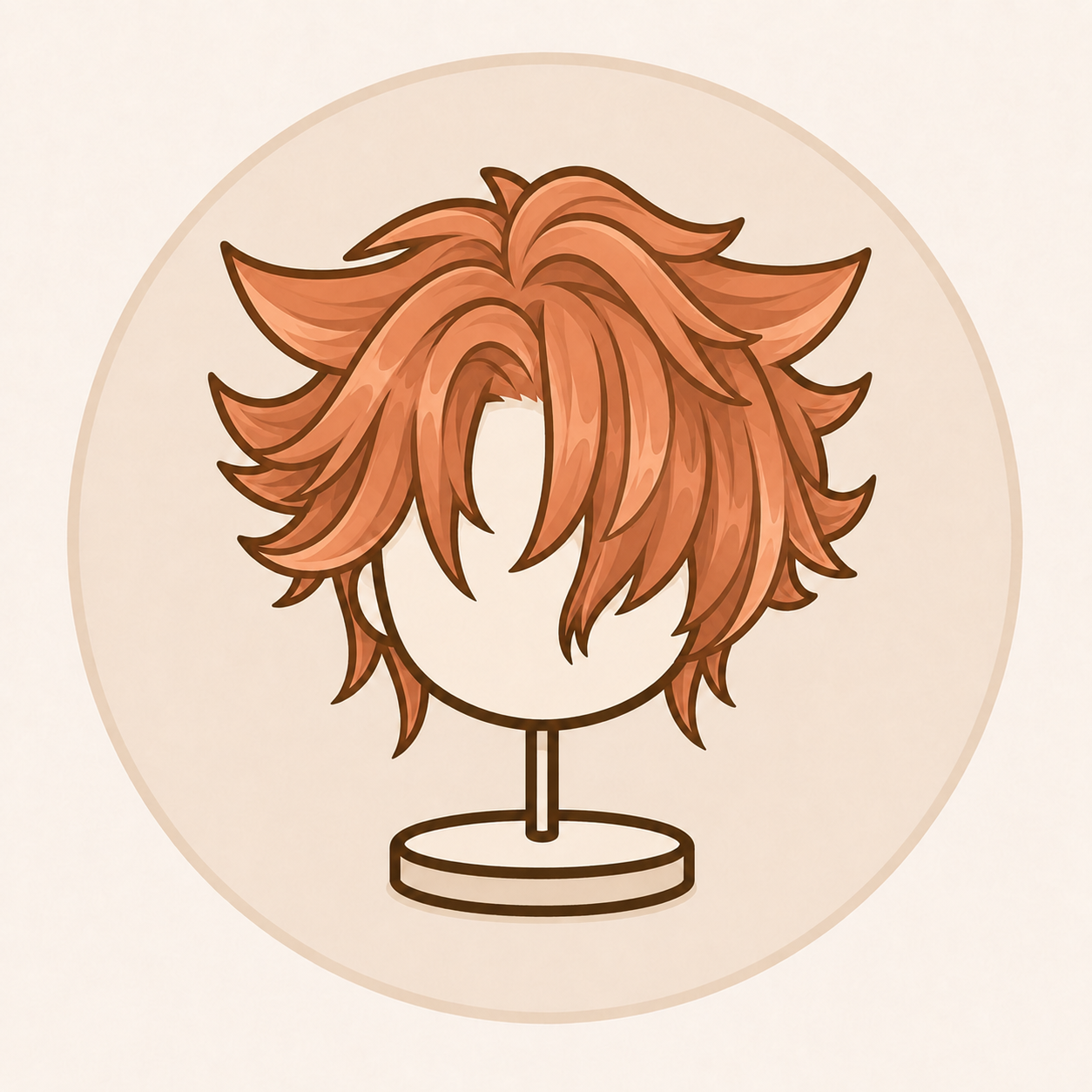 Illustration of a voluminous layered wig