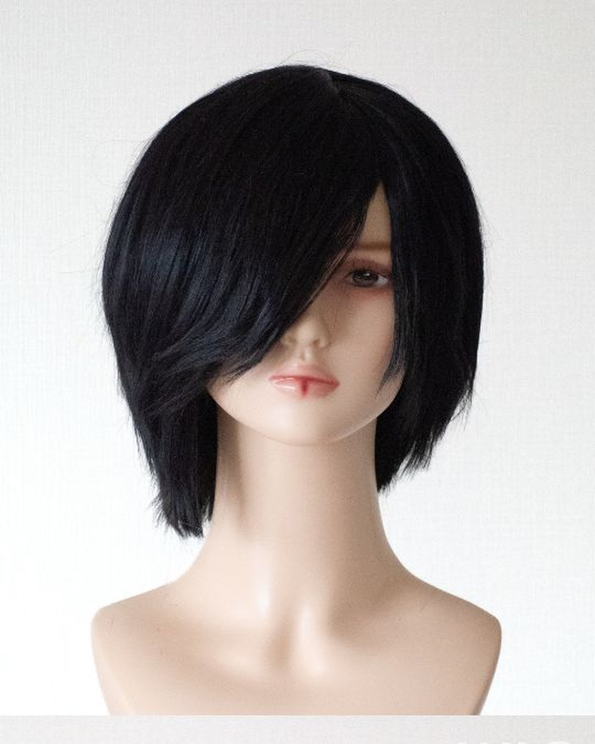 Short single-tone wig with a simple layered cut