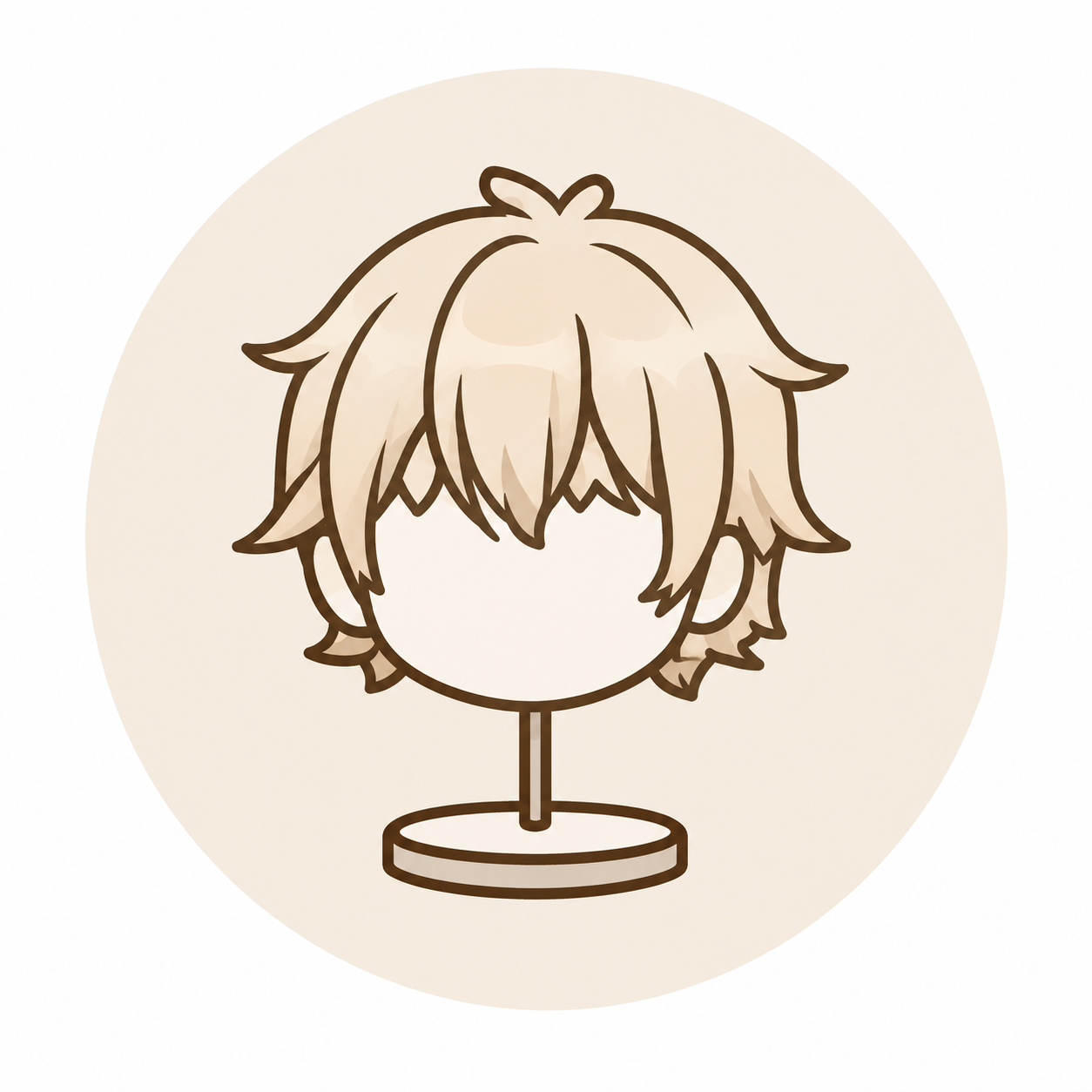 Illustration of a simple short wig